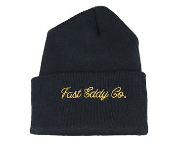038326　FastEddy ビーニー ブラック/ゴールド